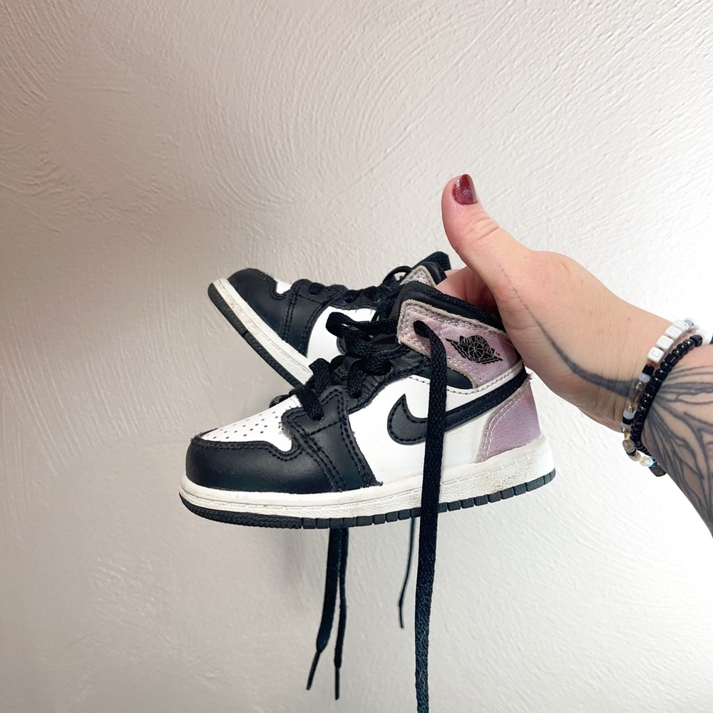 Nike Air Jordan Toddler Sneakers in Black, White, and Purple